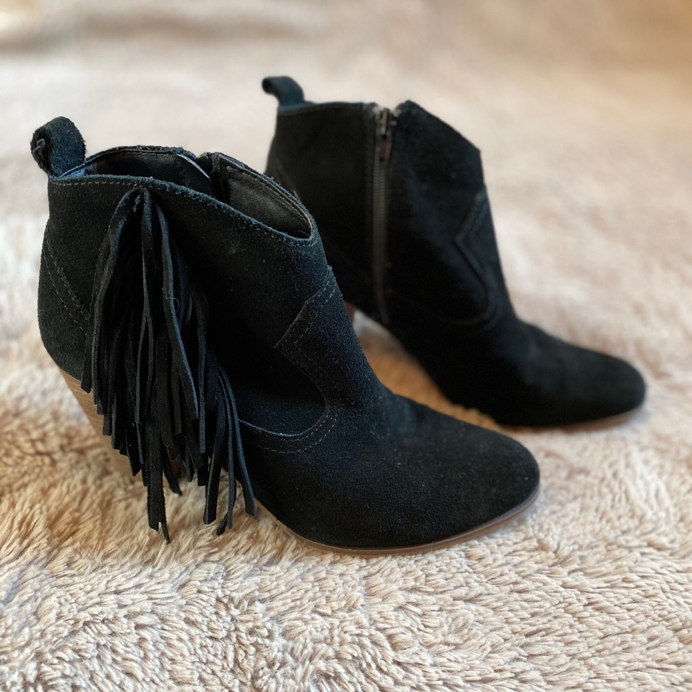 Steve Madden Cian Western Suede Fringe Booties - Picture 4 of 8
